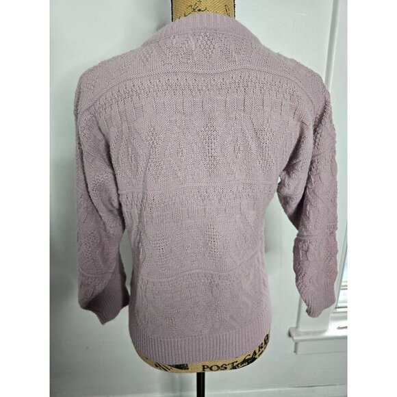 Vintage Girls Lilac Purple Geometric Crewneck Sweater - Picture 3 of 12